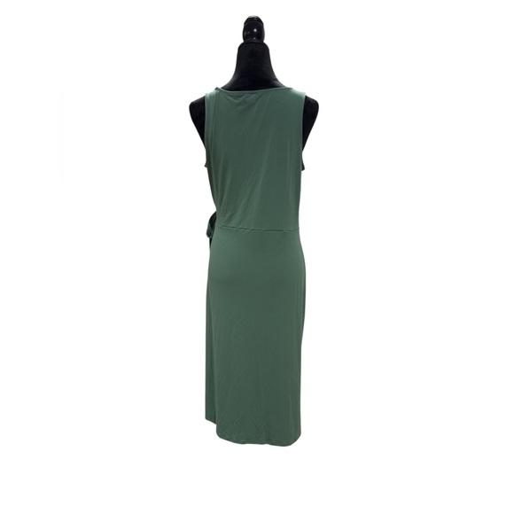 Ann Taylor Factory Green Side Tie Ruched Midi Sheath Dress Size Large - Picture 7 of 10